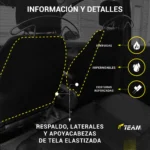 Funda Para Butacas Cuerina "Classic" Gruesa importada Jgo completa Universal 2 but.+ asiento/respaldo entero Color Negro/Azul Cod. CE-01-AZ - Imagen 3