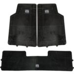 Cubre Alfombra Gruesa Goma Premium Flexible Con agarres/Abrojo al piso 3 Piezas Univ. Con Logo Nissan Cod. 3044-NI