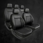 Funda Para Butacas Cuerina "Classic" Gruesa importada Jgo completa Universal 2 but.+ asiento/respaldo entero Color Negro/Negro Cod. CE-01-N