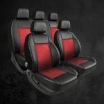 Funda Para Butacas Cuerina "Classic" Gruesa importada Jgo completa Universal 2 but.+ asiento/respaldo entero Color Negro/Rojo Cod. CE-01-R