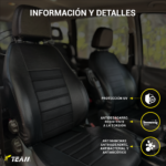 Funda Bastonne Material Cuero Pu Automotor Premium Nro1 Con Molde Real Para Butacas Completa Univ. 2but Del+asiento/respaldo entero Chevrolet Cod. PU-01-N-CHEV - Imagen 7
