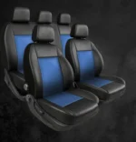 Funda Para Butacas Cuerina "Classic" Gruesa importada Jgo completa Universal 2 but.+ asiento/respaldo entero Color Negro/Azul Cod. CE-01-AZ