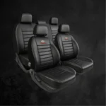 Funda Bastonne Material Cuero Pu Automotor Premium Nro1 Con Molde Real Para Butacas Completa Univ. 2but Del+asiento/respaldo entero Logo Toyota Cod. PU-01-N-TOYOTA